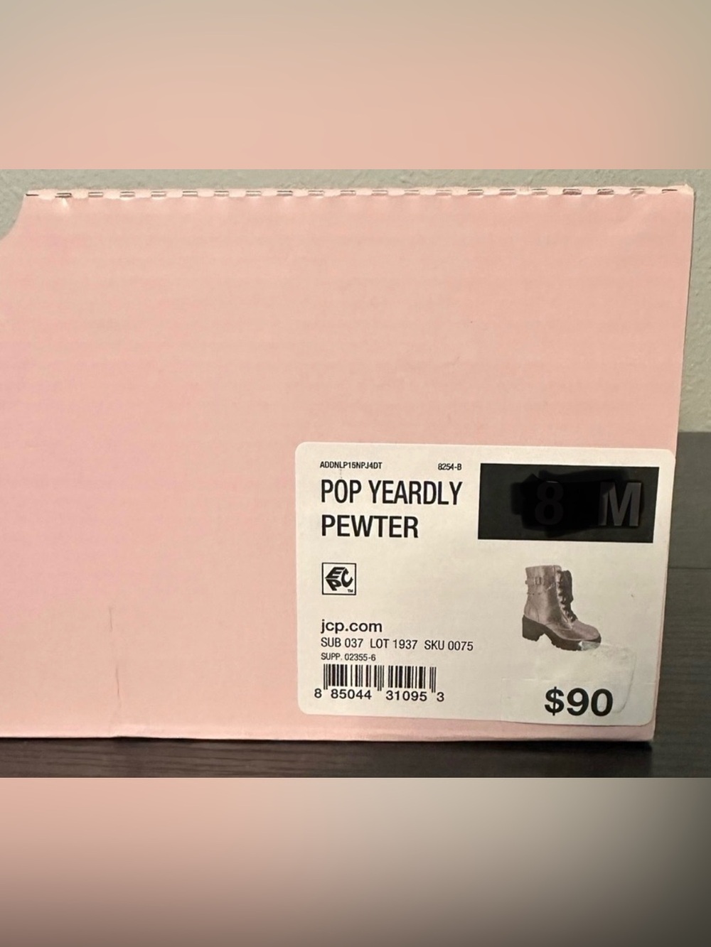 POP Women’s Yeardly Pewter Block Heel Boots NWT Size 7 - Picture 7 of 7